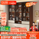 法詩韻中古風(fēng)全實(shí)木定制書柜2025爆款一體靠墻帶玻璃門置物柜橡木展示柜 1.8米長(zhǎng)*2.4米高【六門書柜】 ENF母嬰級(jí)環(huán)?？咕?8MM加厚橡木
