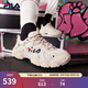 FILA 斐樂(lè )貓爪鞋4代女鞋老爹鞋情侶運動(dòng)鞋復古時(shí)尚休閑鞋網(wǎng)面透氣 【女款】古白色/白天鵝-AW 38