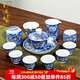 承韻尚樽青花墨龍茶具套裝大師手工手繪茶壺蓋碗功夫茶具套裝伴手禮盒裝 【大師收藏級】青花墨龍蓋碗12頭-禮盒裝