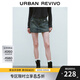UR2025秋季新款女裝休閑復古水洗口袋牛仔短褲UYV850039 藍色 27