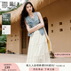 香影牛仔馬甲女2025夏季新款水洗復(fù)古丹寧風(fēng)疊穿圓領(lǐng)休閑無袖上衣 牛仔藍(lán) XL 170/92A/125-140斤