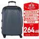 SUISSEWIN行李箱24英寸密碼箱萬(wàn)向輪旅行箱耐磨抗摔拉桿箱皮箱男女灰色6104