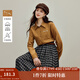茵曼2025秋冬女裝新款復古釘珠繡花純棉燈芯絨襯衫顯瘦長(cháng)袖上衣 土卡其 M