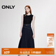 ONLY2025夏季新款時(shí)尚針織牛仔拼接修身長(cháng)裙連衣裙女|125242014 J37 1000洗水藍牛仔 XL