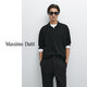 Massimo Dutti秋季新品2025男裝高智感通勤風(fēng)羊毛棉質(zhì)POLO領(lǐng)長(cháng)袖針織衫01049214 黑色 L (185/104A)