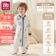 愛(ài)貝迪拉（AIBEDILA）嬰兒睡袋秋冬款恒溫兒童分腿睡袋嬰幼兒防踢被子神器四季通用包被 【秋季薄夾棉 室溫15-20℃】天空之城 M碼【適合身高80-95cm】