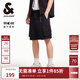 杰克·瓊斯（JACK&JONES）男裝25年速干工裝短褲男士夏季外穿潮流寬松五分褲沙灘短褲大褲衩 E40黑色 M (175)