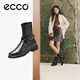 愛步（ECCO）靴子女 2025新款時尚經典百搭女士牛皮靴子 都市阿姆222083 黑色22208351052 37