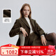 Scofield復(fù)古格紋雙排扣西裝時尚外套秋季新款 棕色 M 165