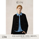 EIN言靜奢新中式對稱(chēng)盤(pán)扣流光感平絨無(wú)領(lǐng)設計短外套春秋新款 石墨黑 M