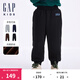 Gap【大小童同款】男女童抓絨針織褲兒童衛褲641850 黑色 100 cm(2-3歲) 亞洲尺碼