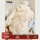 FILA斐樂(lè )官方女裝外套秋季上衣多彩潮流加絨保暖開(kāi)衫連帽小熊外套 奶鹽白-F51W138599FIV(加絨) 160/80A/S