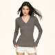 AAISUP韓版V領(lǐng)絞花紋針織毛衣女春秋新款設計感辣妹修身百搭上衣打底衫 花灰 M