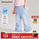 PawinPaw【涼感】卡通小熊童裝春季女寶寶荷葉邊牛仔褲 牛仔藍色/55 90 cm