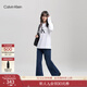 Calvin KleinJeans25秋季新款男女情侶中性休閑ck印花打底衫圓領(lǐng)長(cháng)袖T恤上衣