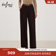 伊芙麗（eifini）蔣欣同款伊芙麗高質(zhì)感西裝褲羊毛呢料直筒褲子休閑褲2025冬季新款 咖啡 呢料九分西裝褲 S 80-105斤