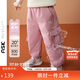ASK JUNIOR強防水羽絨褲兒童褲子冬加厚保暖女小童長(cháng)褲硬殼工裝褲 粉色 110 