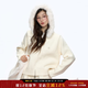 ELEVEN SLEEP秋季大毛領(lǐng)連帽拉鏈寬松毛衣女顯瘦長(cháng)袖針織外套上衣 白色 M