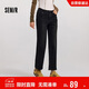 森馬（Semir）森柔牛仔|牛仔褲女抓毛長(cháng)褲女生冬季半松緊腰直筒褲103724124002