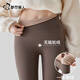 都市麗人加絨鯊魚(yú)褲女外穿秋加厚保暖緊身瘦腿黑色高腰瑜伽打底褲春秋冬季