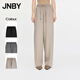 JNBY/江南布衣秋冬休閑直筒褲羊毛呢闊腿長(cháng)褲寬松通勤柔軟5O0E12420 269/綠卡其 M