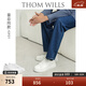 THOM WILLS【雷總同款】厚底小白鞋男增高真皮商務(wù)透氣板鞋休閑皮鞋禮物 白色G931-1 (霧面牛皮) 42 /8碼
