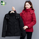 韓淑蘭2025年新款棉服冬裝中老年棉襖短款媽媽洋氣加厚大碼棉襖棉服媽媽 酒紅色 XL 111-124斤