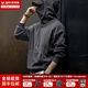 馬登工裝雙面搖粒絨連帽衛衣男美式巴拉克拉法帽抽繩防風(fēng)外套上衣秋 深灰 XL