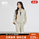 對白時(shí)尚通勤運動(dòng)衛衣兩件套女2025秋裝新款外套直筒長(cháng)褲休閑套裝 淺咖色 S