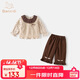 班喜迪女童套裝秋裝2025新款洋氣童裝寶寶上衣褲子春秋季兒童衣服三件套