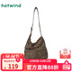 熱風(fēng)（Hotwind）秋季新款女士豹紋帥氣時(shí)尚單肩包歐美復古磁扣小方包 02棕色 F