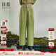 日著(zhù)（rizhuo）設計師品牌女褲2024年秋季寬松休閑新復古回潮燈芯絨直筒褲子女 苔綠 S