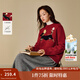 茵曼（INMAN）2025冬季女裝新款紅裝萌寵小狗立體花圖案圓領(lǐng)套頭針織衫毛衣 紅色 M