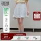 Teenie Weenie小熊女裝簡(jiǎn)約休閑夏裝甜美花邊蓬蓬裙甜美半身裙短裙 象牙白 S