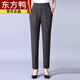 東方鴨中年女裝女褲長(cháng)褲哈倫褲女高腰四面彈力寬松寬松休閑褲女老年褲子 灰色 格子 夏季 薄款 2XL 建議110-125斤