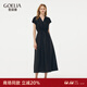 歌莉婭非遺香云紗連衣裙女18姆米全真絲氣質(zhì)法式收腰v領(lǐng)小黑裙1E4R4K430 00B黑色 XL