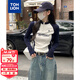 唐獅（TonLion）2025女立領(lǐng)拉鏈袖子拼接長(cháng)袖T恤 藏青 M 