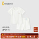 童泰（TONGTAI）嬰兒內衣套裝夏季純棉寶寶衣服兒童薄款家居服內衣短袖短褲 白色 90 cm