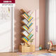 韓旗喜書(shū)架落地置物架多層靠墻樹(shù)形簡(jiǎn)易小型客廳簡(jiǎn)約現代家用學(xué)生收納架 12層主圖款【田園橡木色】 背板加厚