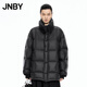 江南布衣（JNBY）【黑巧小方】寒冬款立領(lǐng)羽絨服寬松加厚白鴨絨外套中長(cháng)5OAC1027A