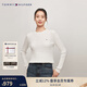 Tommy Hilfiger【復古絞花】秋冬女裝純棉肌理感圓領(lǐng)打底衫開(kāi)衫針織衫毛衣 【凈色圓領(lǐng)絞花】-  白色YBL M （推薦：110-120斤）