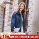 百圖betu女裝2025春季新款短外套時(shí)尚翻領(lǐng)收腰顯瘦牛仔外套女2501T43 牛仔色 S