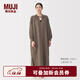 無(wú)印良品（MUJI）女式 柔軟紗織 連衣裙 純棉長(cháng)袖睡裙女25年秋季 家居 FD1MAA5A 深咖啡色 M (160/84A)