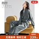 對白時(shí)尚通勤運動(dòng)衛衣兩件套女2025秋裝新款外套直筒長(cháng)褲休閑套裝 深灰色 L