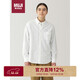 無(wú)印良品（MUJI）男式 水洗牛津紐扣領(lǐng)長(cháng)袖襯衫  白色 L 