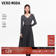 VEROMODA連衣裙2025秋季新款含綿羊毛桑蠶絲拼接可拆腰帶針織裙325346019