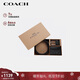 蔻馳（COACH）【品牌直供】男士腰帶卡包禮盒套裝35MM黑灰色拼色CW351圣誕禮物