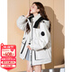 唐獅（TonLion）【關(guān)曉彤同款】2025女連帽撞色工裝羽絨服 希臘白 L