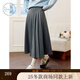 紫涵（ZIHAN）紫涵灰色格紋百褶裙女2025冬季新款高腰顯瘦a字長(cháng)裙 灰色格紋 XL
