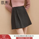 香影格雷系a字半身裙女2025冬季新款遮胯壓褶高腰百褶學(xué)院風(fēng)短裙 深灰 S 155/80A/85-95斤
